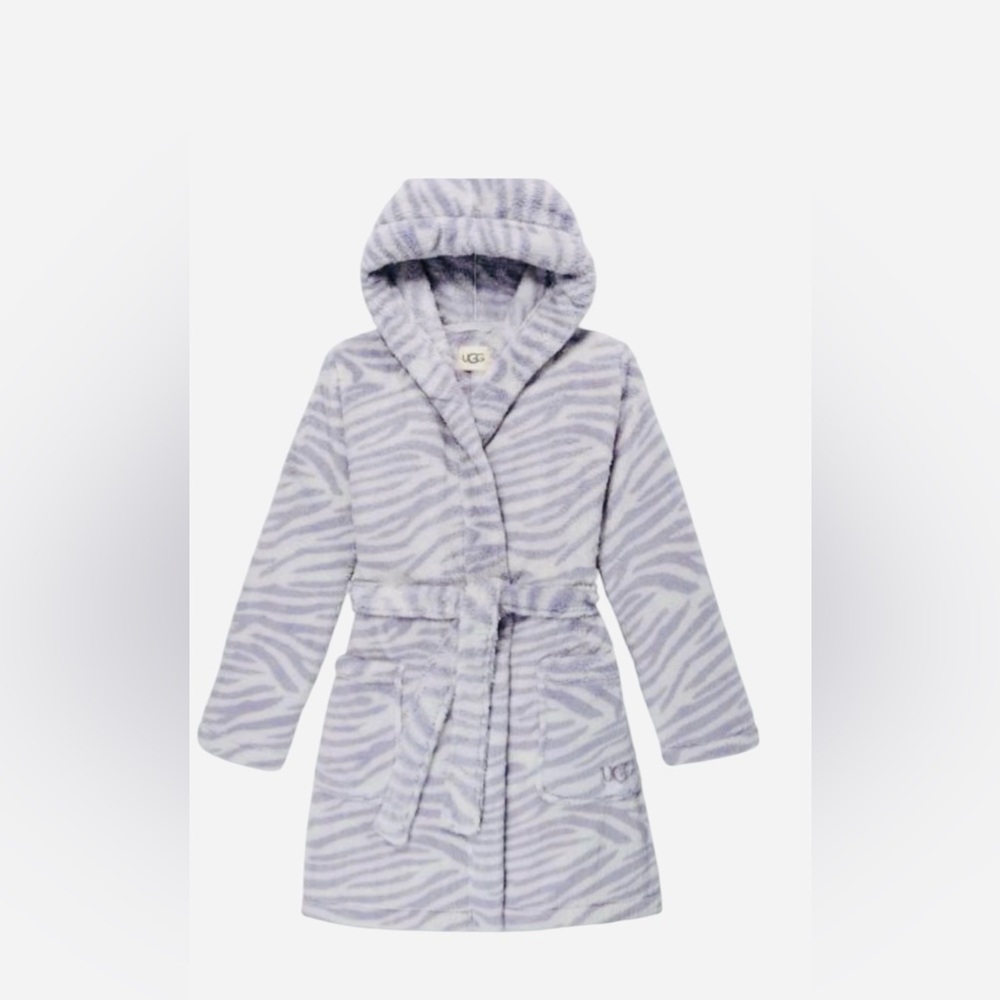 Ugg Soft Aarti Zebra Print Women’s Shearling Size Small Robe
